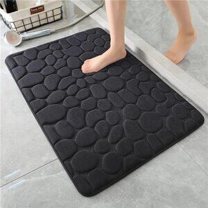 Memory Foam Bath Mat Cobblestone Bathroom Rugs Super Water Absorbent Bath Mats